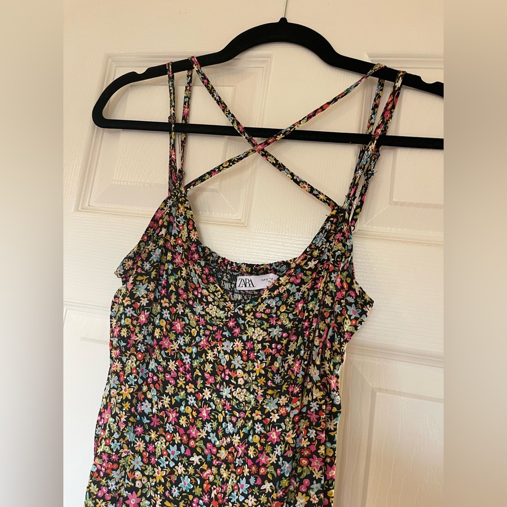 NWT Zara 100% viscose Floral Midi Dress - Picture 8 of 9